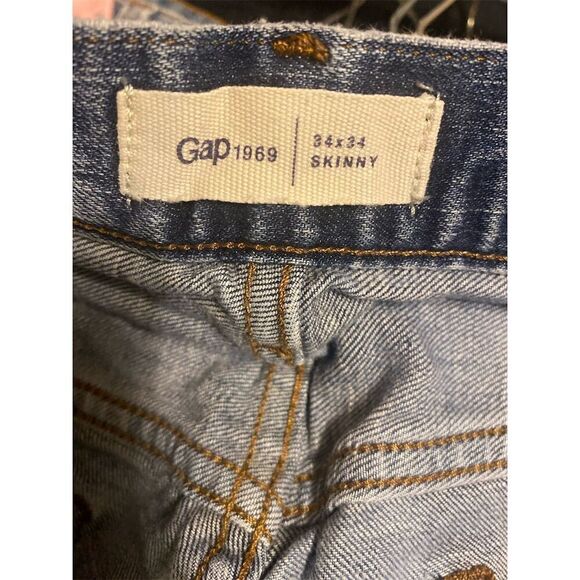 GAP 1969 Men's Skinny Jeans Blue Size 34 Medium Wash Denim - Picture 3 of 5